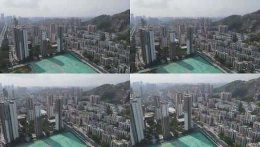航拍珠海城市建筑高清在线视频素材下载