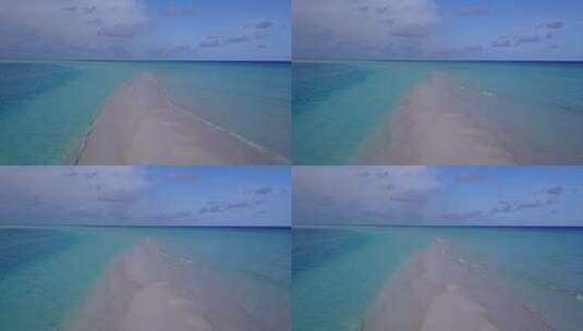 日间高空旅游拍摄夏季白色天堂沙滩和水绿松石水背包高清在线视频素材下载