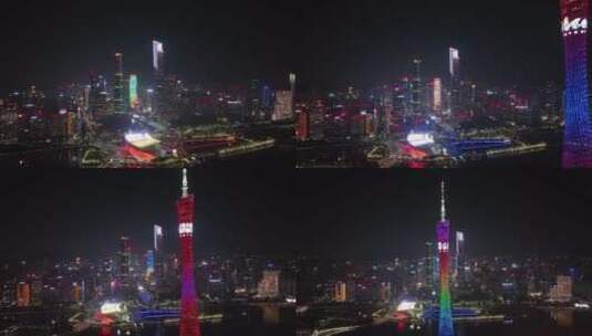 广州夜景航拍高清在线视频素材下载