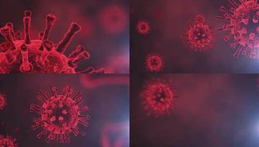 红色冠状病毒镜头推动素材高清在线视频素材下载