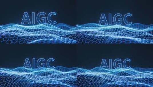 AIGC概念与科技感网格背景3D渲染高清在线视频素材下载