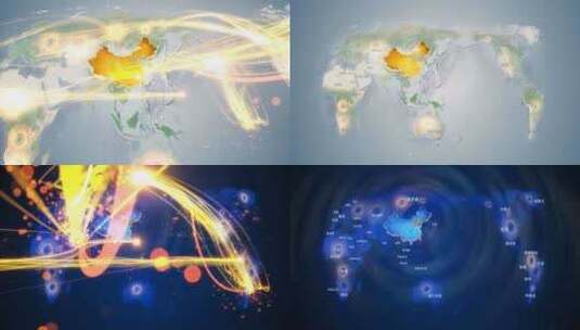 廊坊三河市地图辐射到世界覆盖全球 14高清在线视频素材下载