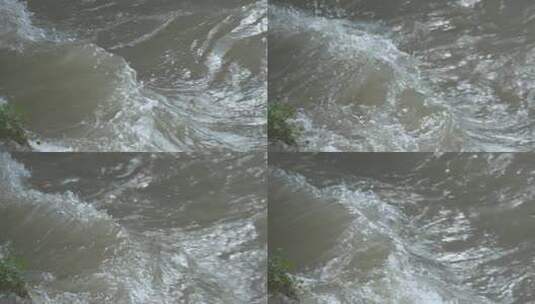 h流水冲击河岸掀起波澜高清在线视频素材下载