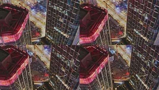 陕西西安高新区cbd城市夜景高清在线视频素材下载
