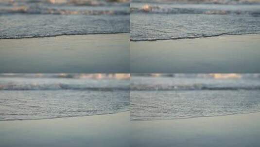 海滩上的海浪特写高清在线视频素材下载