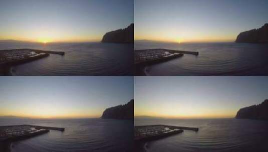特内里费岛洛斯吉甘特斯港的日落延时高清在线视频素材下载