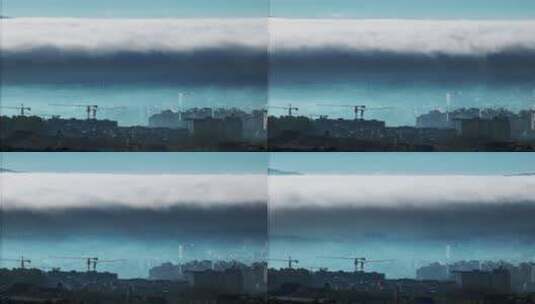 【延时】云雾下的腾冲小城高清在线视频素材下载