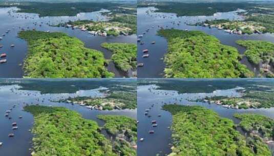 湄公河上村庄雨林高清在线视频素材下载