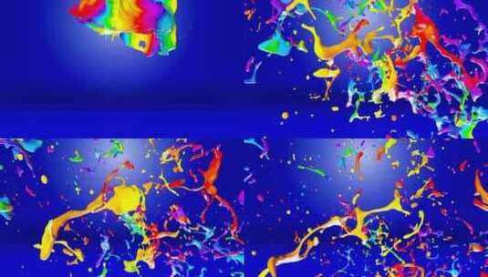 多色油漆飞溅V3高清在线视频素材下载