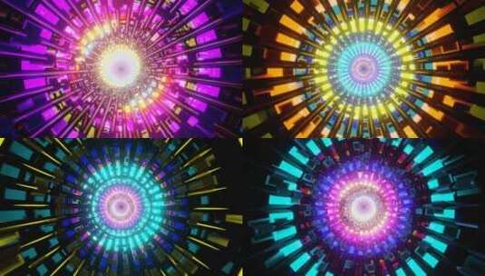 VJ环路隧道彩虹微光高清在线视频素材下载