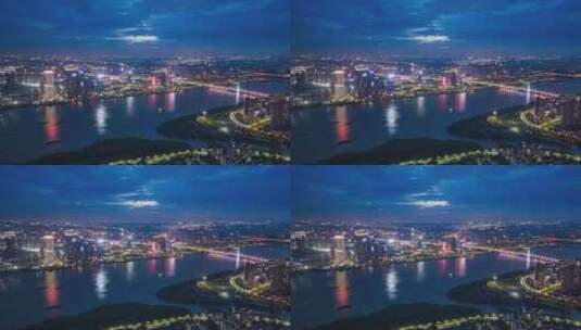 广州南沙灵山岛尖夜景延时高清在线视频素材下载