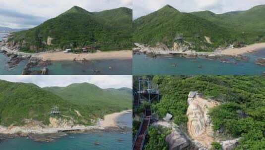 海南三亚南山大小洞天旅游区老子望海石雕高清在线视频素材下载