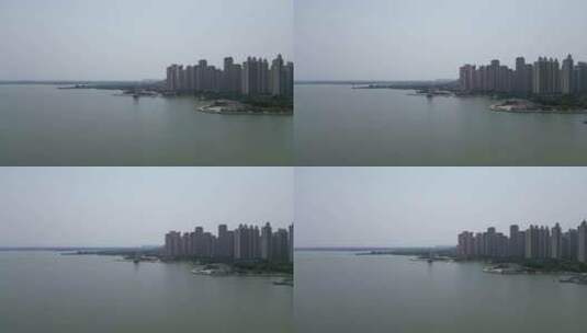 航拍安徽蚌埠龙子湖公园高清在线视频素材下载