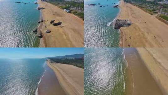 东海大海海边海水海浪沙滩海滩航拍风景唯美高清在线视频素材下载