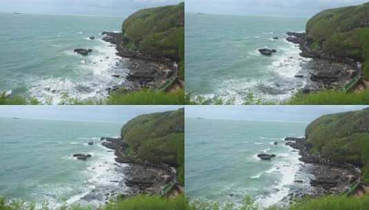 广西北海涠洲岛大海南岸鳄鱼山旅游旅行高清在线视频素材下载