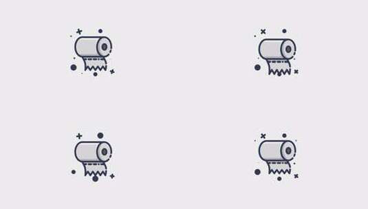 纸巾卷动画图标高清在线视频素材下载