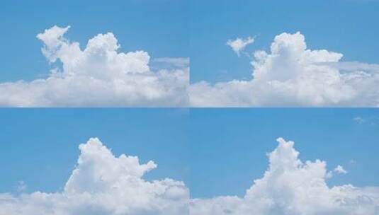 蓝天中的蓬松白云高清在线视频素材下载