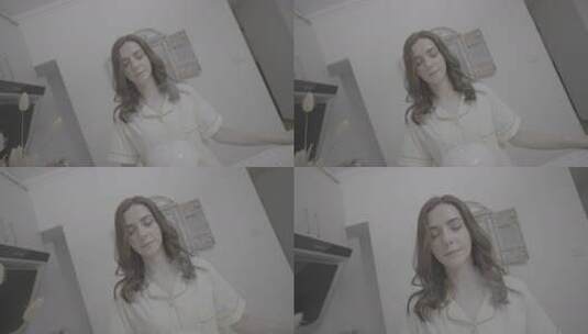 居家女性操作香薰机场景高清在线视频素材下载