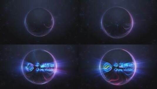 在能量球内爆发出现的logo标志AE模板高清AE视频素材下载