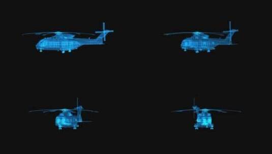 直升机三维立体模型元素展示高清AE视频素材下载