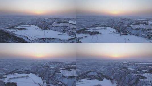 雪后山区的黄昏景象高清在线视频素材下载