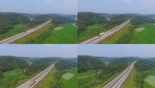 航拍乡村高速公路高清在线视频素材下载