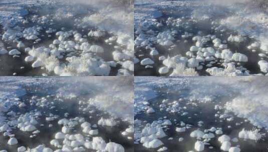 阿尔山不冻河高清在线视频素材下载