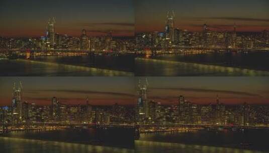 航拍城市中心夜景高清在线视频素材下载