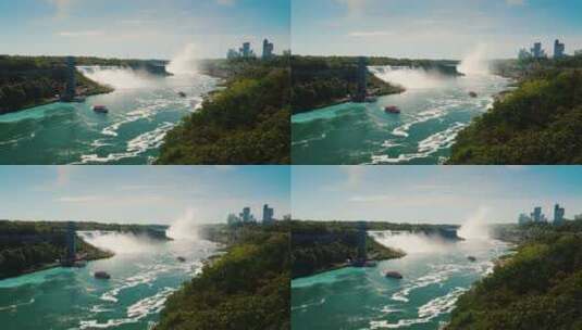尼亚加拉瀑布从彩虹桥高清在线视频素材下载