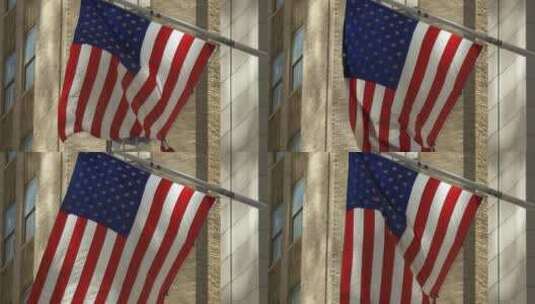 飘扬的美国国旗特写镜头高清在线视频素材下载