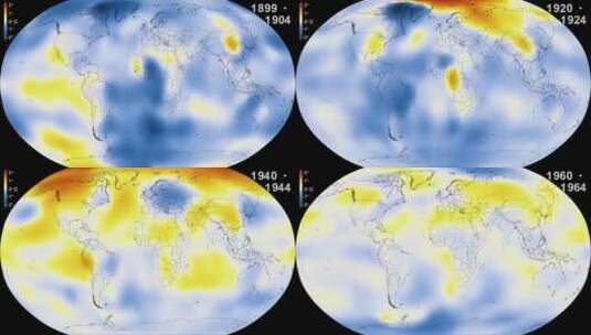 美国宇航局的动画显示了全球变暖导致的全球气温上升高清在线视频素材下载