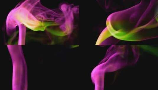 黑色背景上的彩色烟雾高清在线视频素材下载