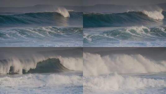 蓝色的海浪以慢动作滚进夏威夷海岸高清在线视频素材下载