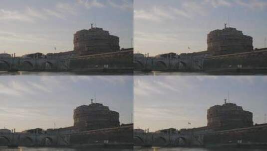 圣安吉洛城堡的黄昏高清在线视频素材下载