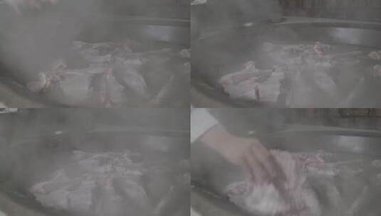 熬煮羊汤烹制羊汤全流程高清在线视频素材下载