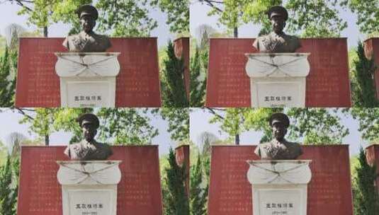 抗日英雄红色基地纪念碑将军县麻城市高清在线视频素材下载
