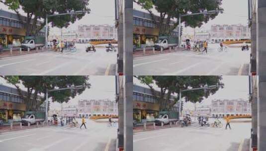 4K北上广马路行人车流3高清在线视频素材下载