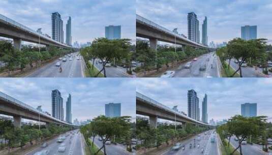 曼谷城市景观延时高清在线视频素材下载