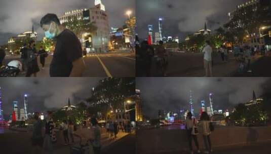 上海浦西乍浦路夜景高清在线视频素材下载