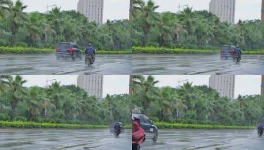 下雨中的道路高清在线视频素材下载