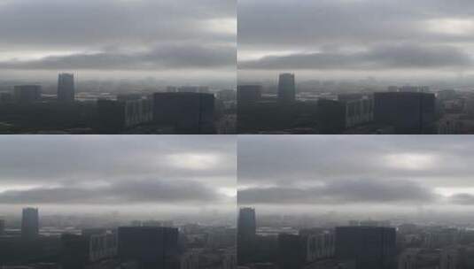 晨雾中的广州城市景观高清在线视频素材下载