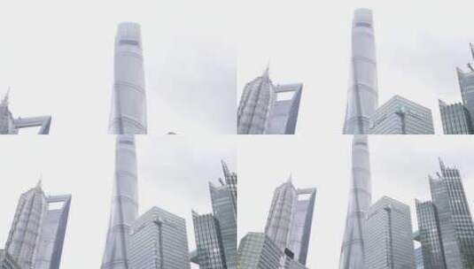 仰拍上海中心大厦高清在线视频素材下载