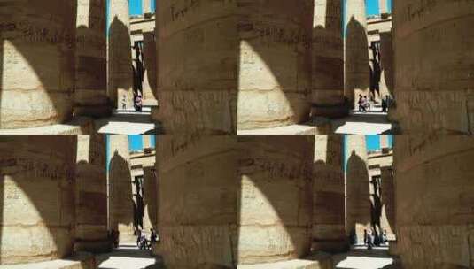 高大挺拔的古埃及石柱高清在线视频素材下载