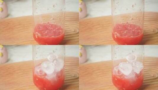 西瓜饮品西瓜奶昔制作高清在线视频素材下载
