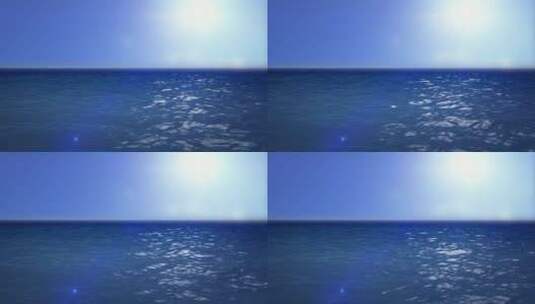 蓝天下的蔚蓝色大海高清在线视频素材下载