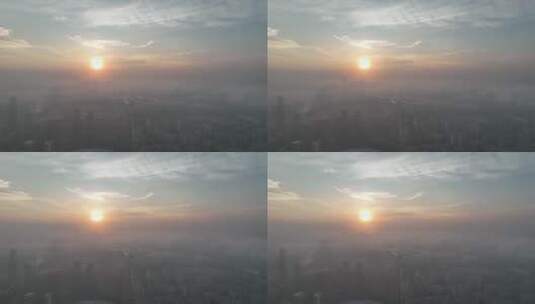 深圳清晨航拍空镜高清在线视频素材下载