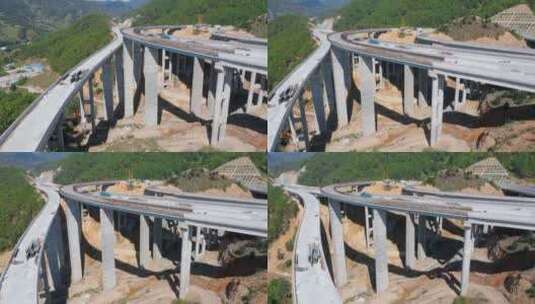 高速公路建设视频云南高速公路高架桥建设高清在线视频素材下载