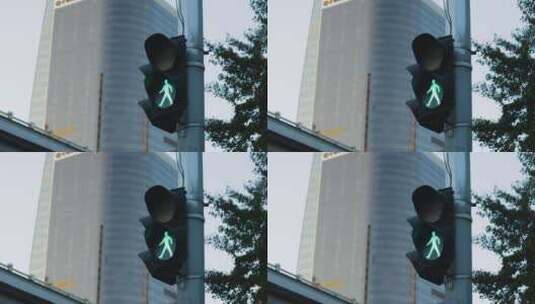 红绿灯交通信号灯绿灯变红灯高清在线视频素材下载
