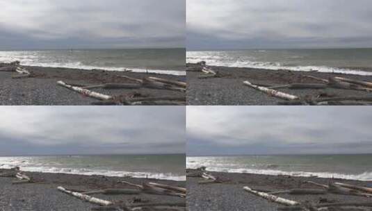 海浪拍打着海岸      高清在线视频素材下载