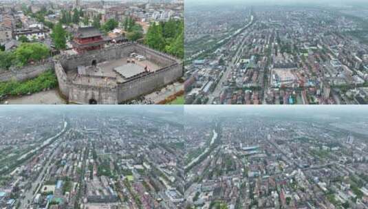荆州古城鸟瞰高清在线视频素材下载